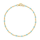 Gold-filled Enamel Bracelet - Aqua