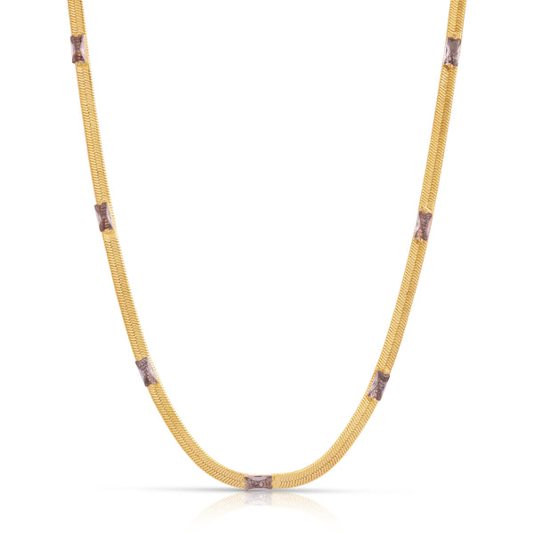 Black Friday Exclusive - LUXE HERRINGBONE NECKLACE - MORGANITE
