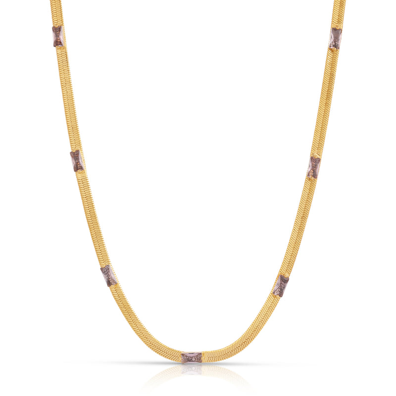Black Friday Exclusive - LUXE HERRINGBONE NECKLACE - MORGANITE