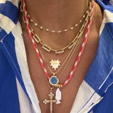 Fisher Corded Necklace - Red Gingham