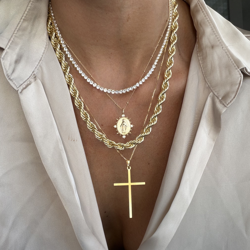 Naples Gold Tennis Necklace | Joy Dravecky Jewelry