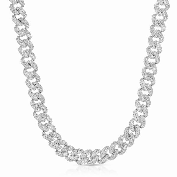 MIAMI PAVE CUBAN LINK NECKLACE IN SILVER