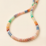 Rainbow Opal Rondelle Statement Necklace