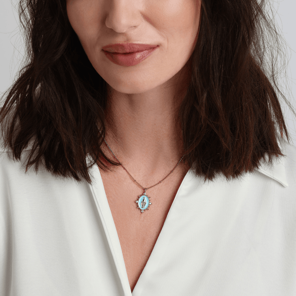 Lady Lourdes Pendant - Aqua
