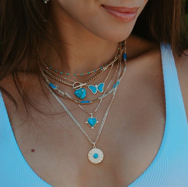 Heavenly Heart Necklace - Turquoise