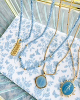 Sofia Pendant Necklace in French Blue