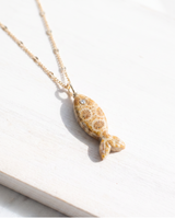 Catch of the Day Fish Necklace -Flower Jasper