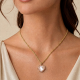 Joy Dravecky Lover Heart Charm Necklace - Pink Shell, alternate product view