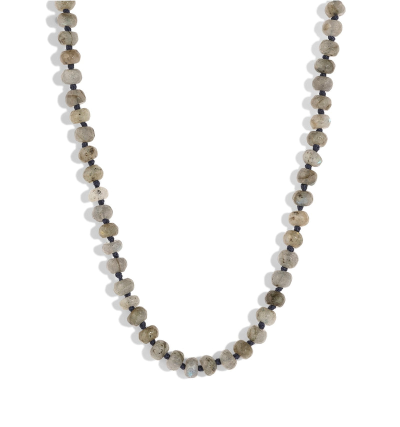 Labradorite Beaded Necklace- Midnight Blue