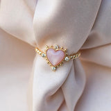 Heavenly Heart Ring - Pink Shell