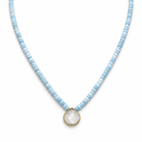 Something Blue MoonstoneBezel stone Necklace