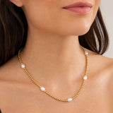 Americana Beaded Necklace - Pearl