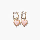 Heavenly Heart Hoops - Pink Shell
