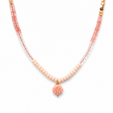 Conch Shell Necklace - Pink Opal