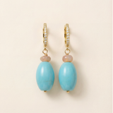 Turquoise & Ethiopian Opal Drop Earrings - Gold
