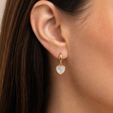 Joy Dravecky Lover Stone Heart Hoops - Moonstone, alternate product view