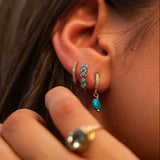 Francesca Stone Huggie - Turquoise