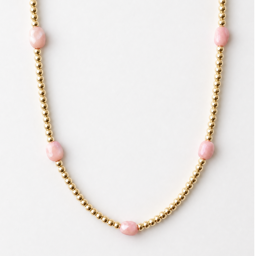 Americana Beaded Necklace - Pink Conch