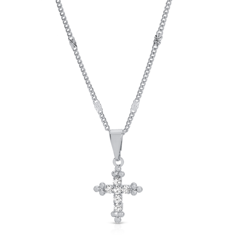 Bali Cross Necklace - Silver