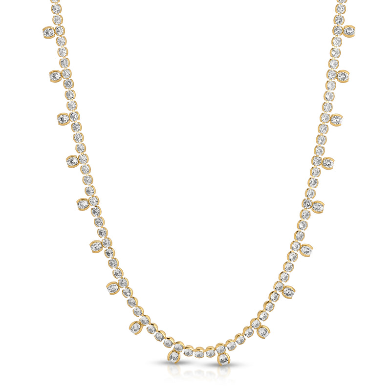 Boca Raton CZ Dangle Tennis Necklace - White CZ