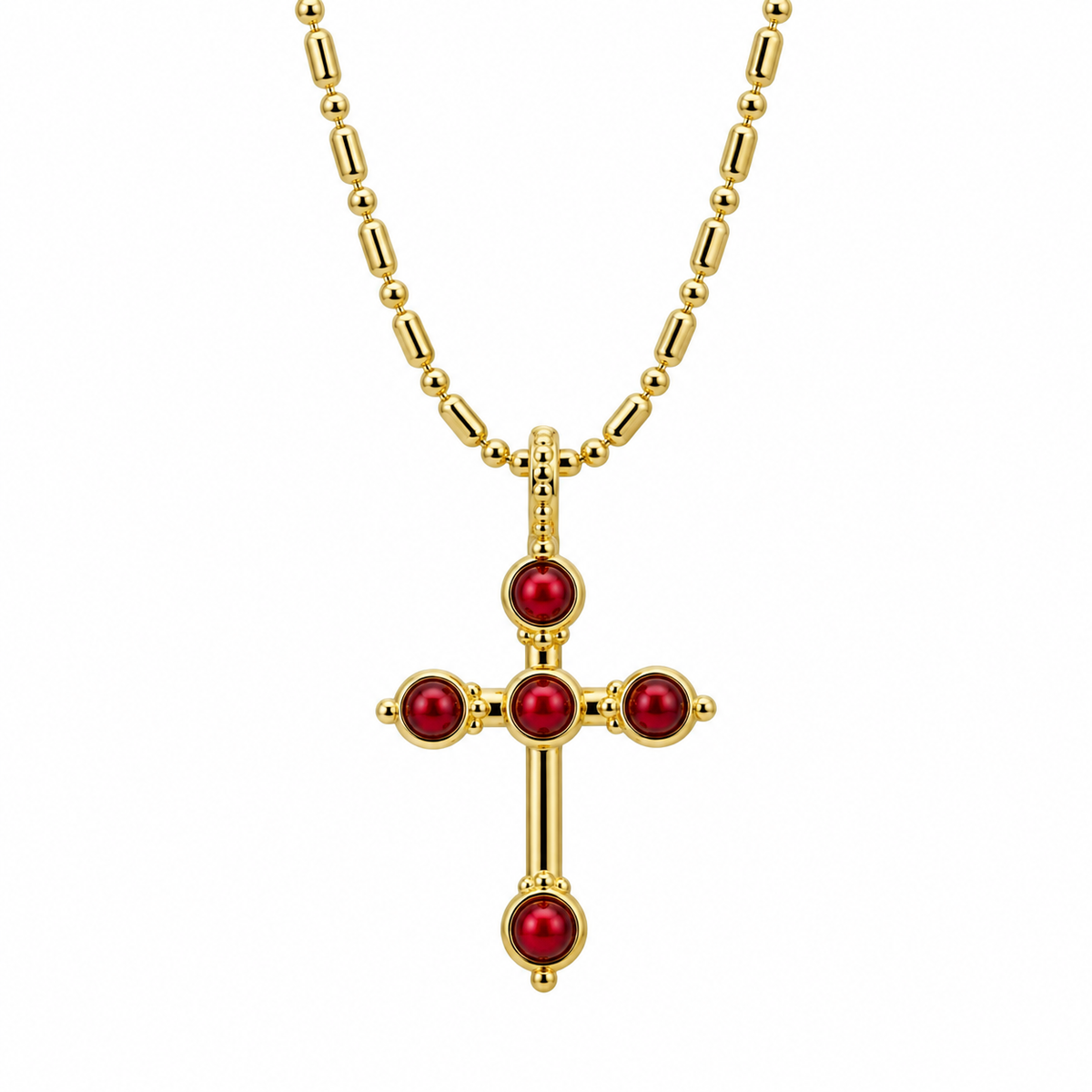 Sample Sale #158 - Oxblood Bezel Stone Necklace