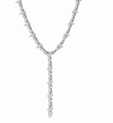 Bamboo Gold CZ Pear Lariat