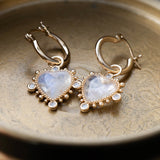 Heavenly heart Hoops - Moonstone