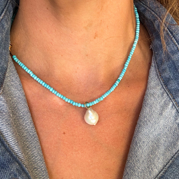 Treasured Pearl Necklace - Turquoise
