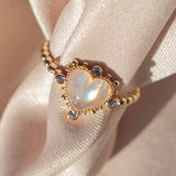 Heavenly Heart Ring- Moonstone