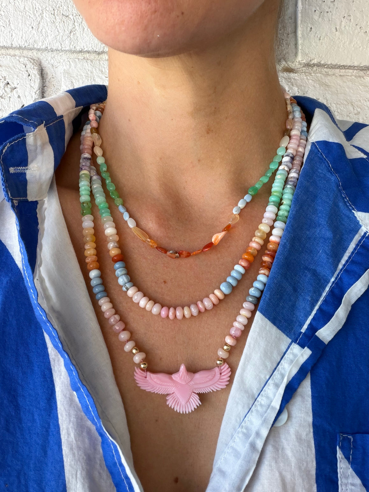 Sleeping Beauty and Rainbow Opal Nugget Necklace
