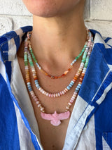 Sleeping Beauty and Rainbow Opal Nugget Necklace/ wrap bracelet