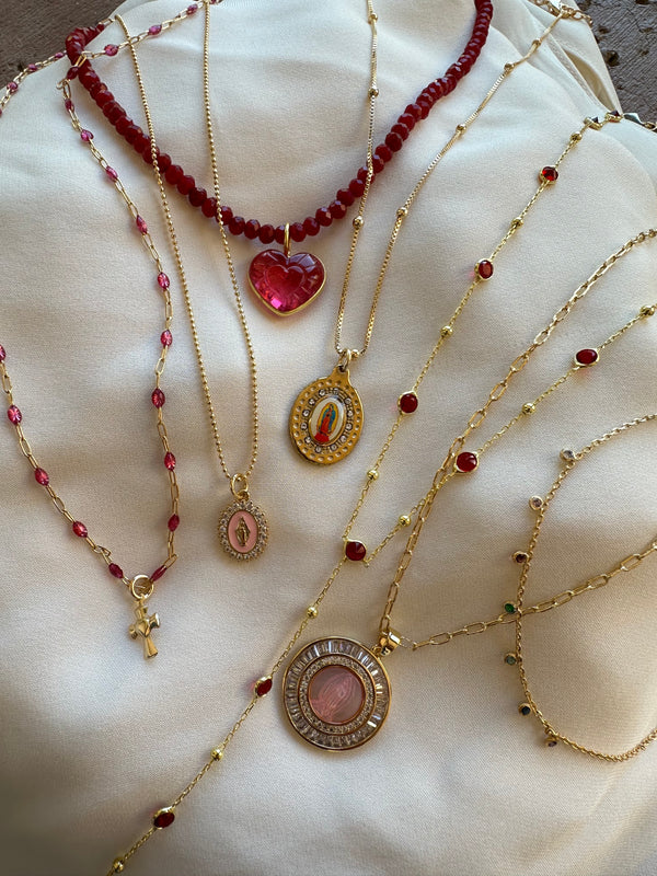 Bezel Gemstone Lariat - Ruby