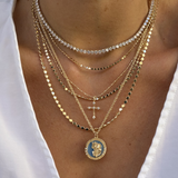Saint Christopher Enamel Necklace - French Blue