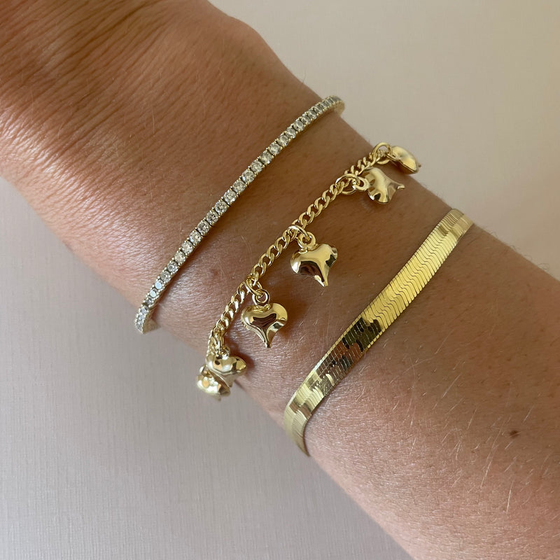 Puffed 2025 heart bracelet