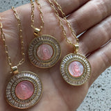 Mother Mary Necklace - Pink Shell