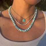 Caribbean Sky Necklace: Graduated Larimar Rondelle