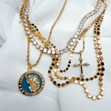 Saint Christopher Enamel Necklace - French Blue