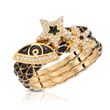 Black Friday Exclusive -Black enamel and diamond rings