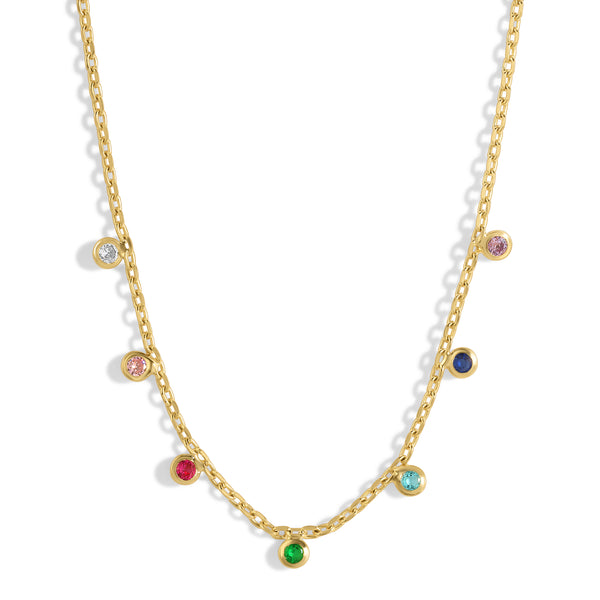 Multi-color CZ Shaker Necklace
