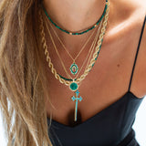 Sofia Pendant Necklace in Seafoam Green