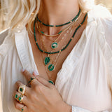 Black Friday Exclusive - Stone Leaf Necklace - Malachite