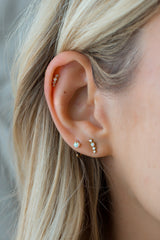 Iris Double Chain Stud Earring