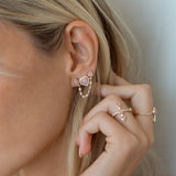 Shay Double Stud- Pink opal