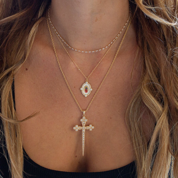 Our Lady Guadalupe Necklace - White