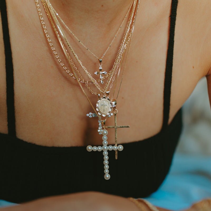 Gold Filled Scalloped Cross