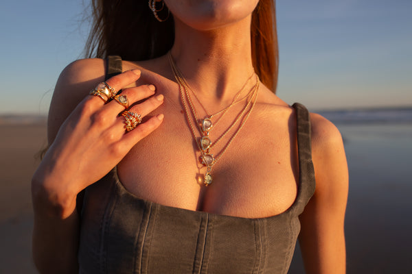 Solis Pendant Necklace in Clear Quartz