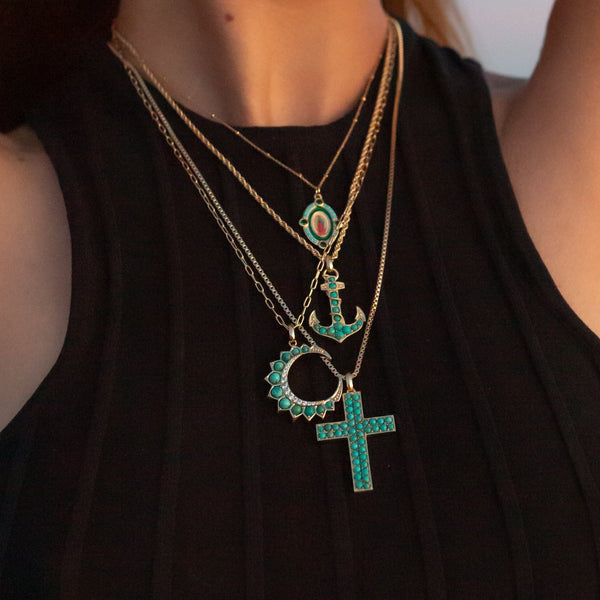 Anchor Necklace - Turquoise