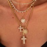 Isabella Cross Necklace - White