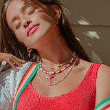 Bali Beaded Choker - Pink Opal