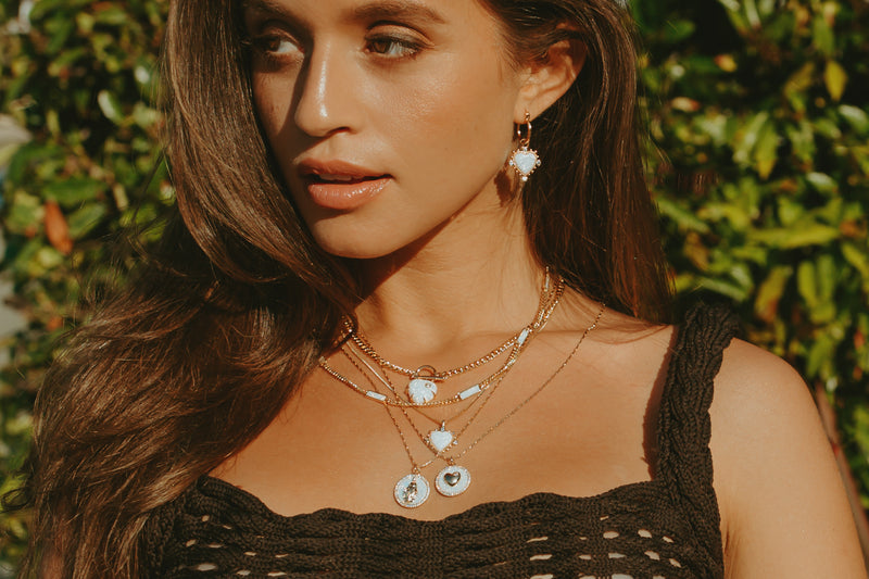 Heavenly Heart Necklace - Opal